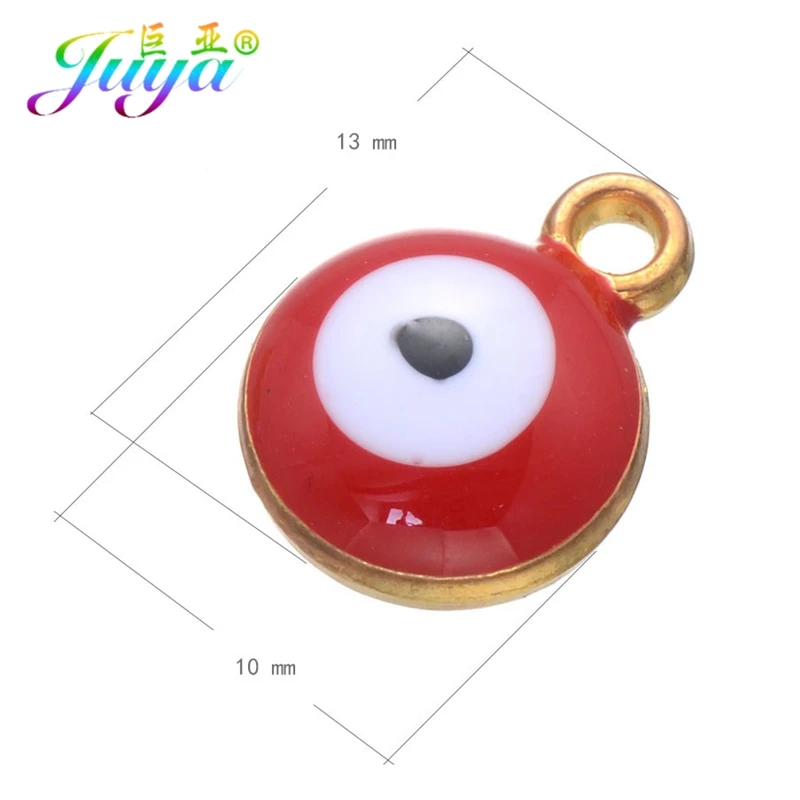 Juya 30 pçs/lote atacado turco mal olho encantos acessórios para mulheres homens artesanal pulseiras colar brincos fazendo suprimentos