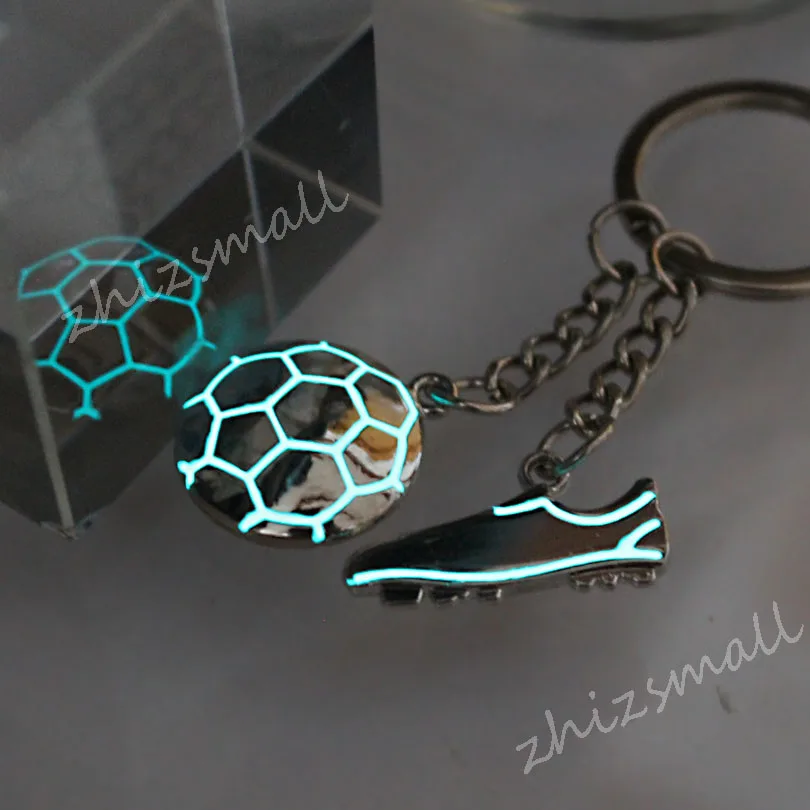 

Glowing Football keychain Football boots keyring GLOW in the DARK Pendants Gifts for Boy Girls Kids Best Friend