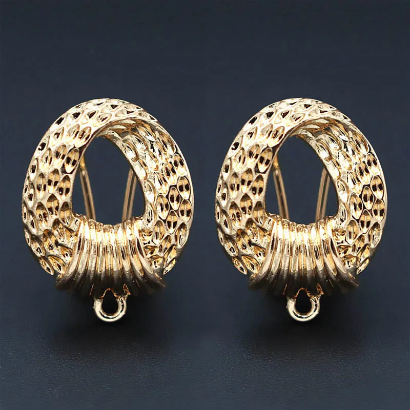 

Stud Clip Earrings Post with Loop Hanger Tiangle Findings DIY Kenya Ghana Ethiopian Gold Color Women Wedding Jewelry Making