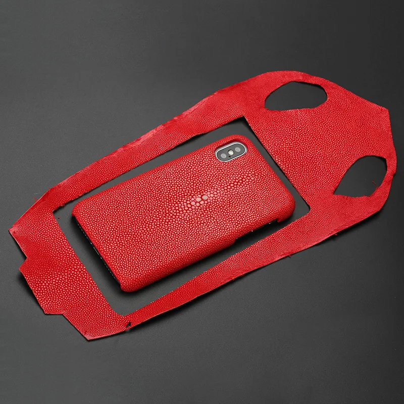 Luxury Genuine Stingray Leather Phone Case for Apple iPhone 18 17 Air 16 15 13 12 11 14 Pro Max 15Pro 17Pro 16 Plus 16Pro Cover