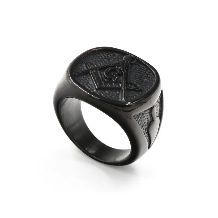 men's titanium steel ring masonic ring hot style restoring ancient ways in Europe and the AG accessories Factory direct free s