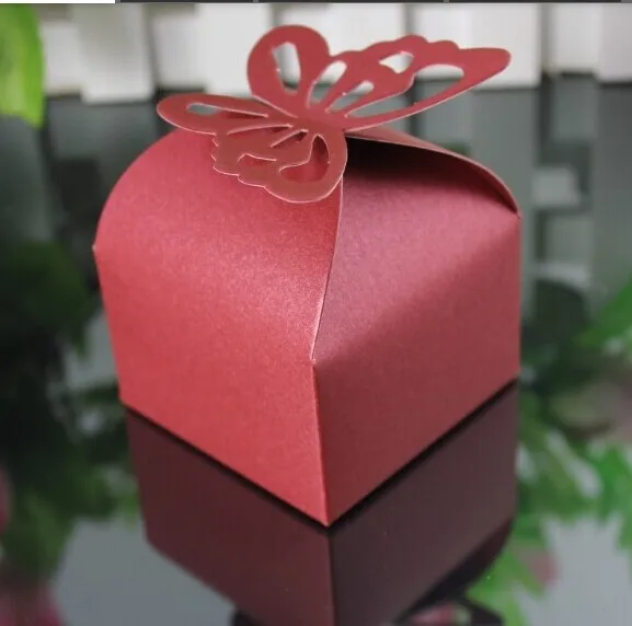 10pcs Butterfly Wedding Candy Box Gift Box White Gold Green Beige Pink Red Purple Navy Blue favor favour Boxes birthday party view 6