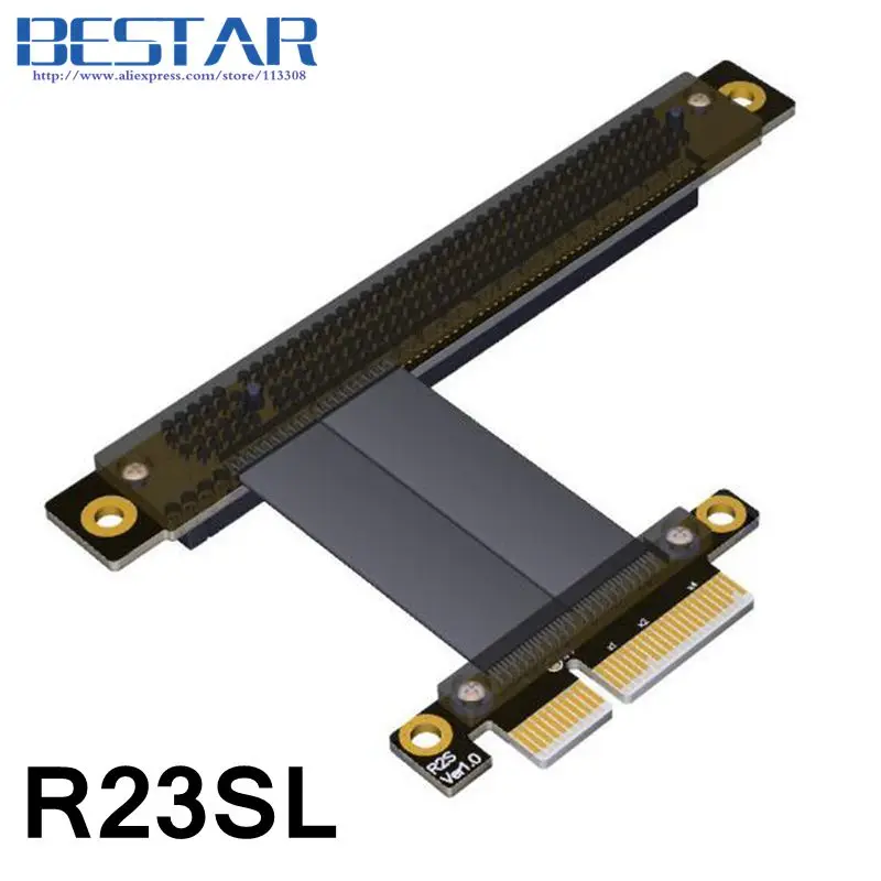 PCIe 4x to PCIe 16x Extension Riser cable 5cm 10cm 20cm 30cm 60cm 1m PCI-E GEN3.0 PCI-Express 4x 16x Extender Right Angle cables