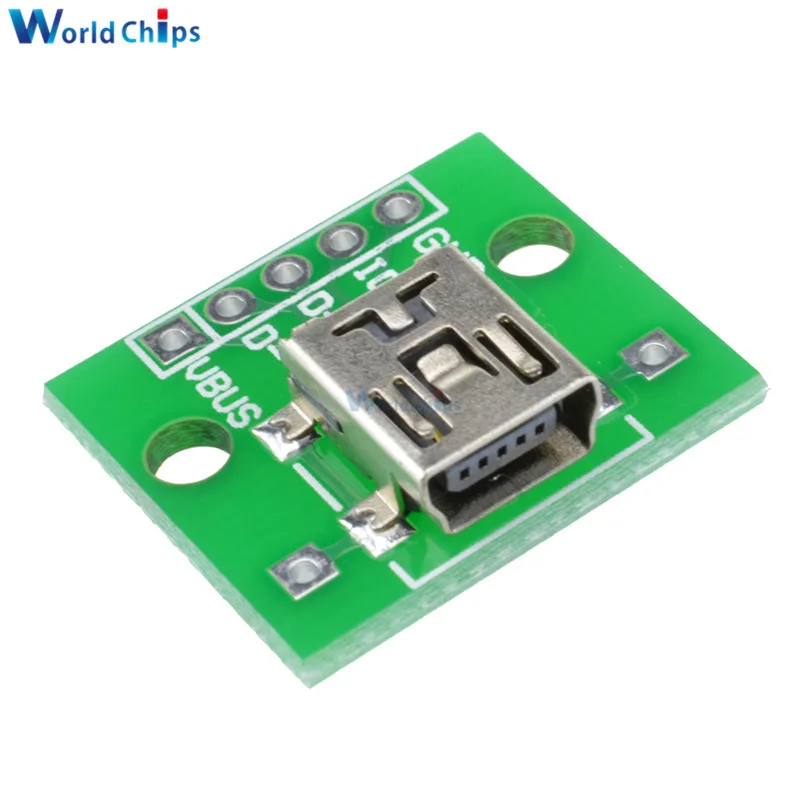 10PCS Micro / Mini USB Type A Male/USB Type A Female Interface Adapter to 2.54mm DIP PCB Board Adapter Converter Breakout Module