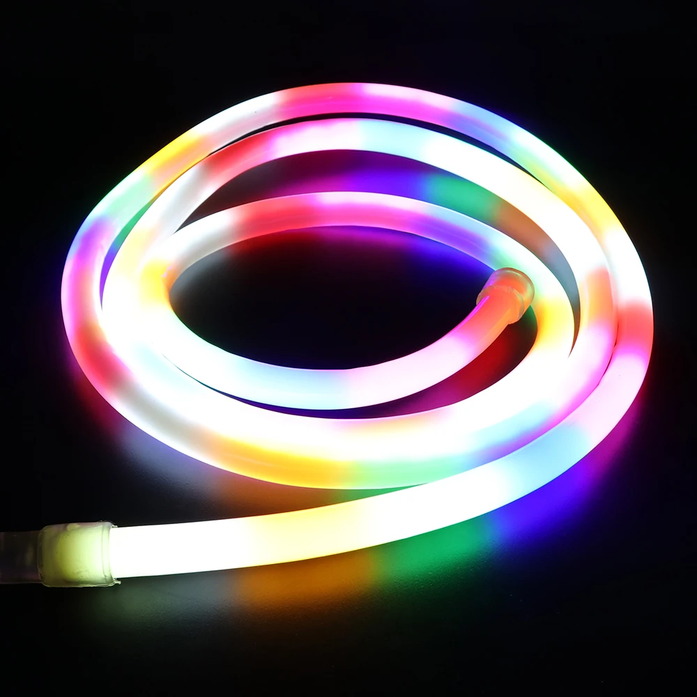 220V LED Neon Tube Light with EU Adapter Controller Waterproof Colorful LED Neon Strip Sign 8 Modes Lighting for Decoration