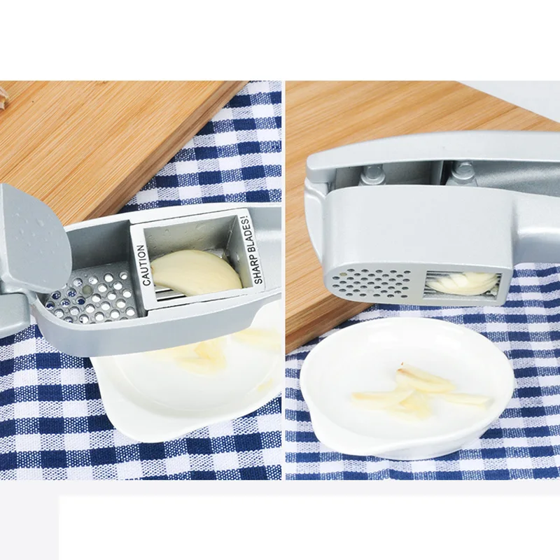 WALFOS Multifunction Kitchen Cooking Tools 2 in 1 Stainless Steel Color Garlic Press