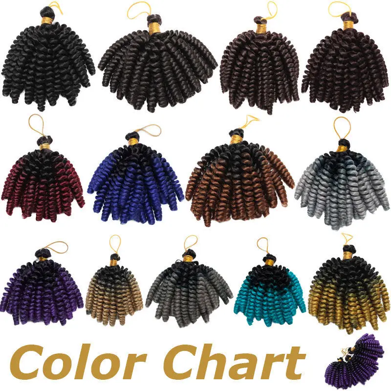 HAIRRO Short Ombre Jumpy Wand Curl Crochet Braids 20 Roots Jamaican Bounce Synthetic Crochet Hair Extension for Black Women