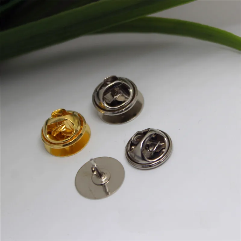 100pcs 12MM high quality Copper Material  Gold/Silver color Brooch Base Holder Badge Holder for DIY Jewelry  Finding