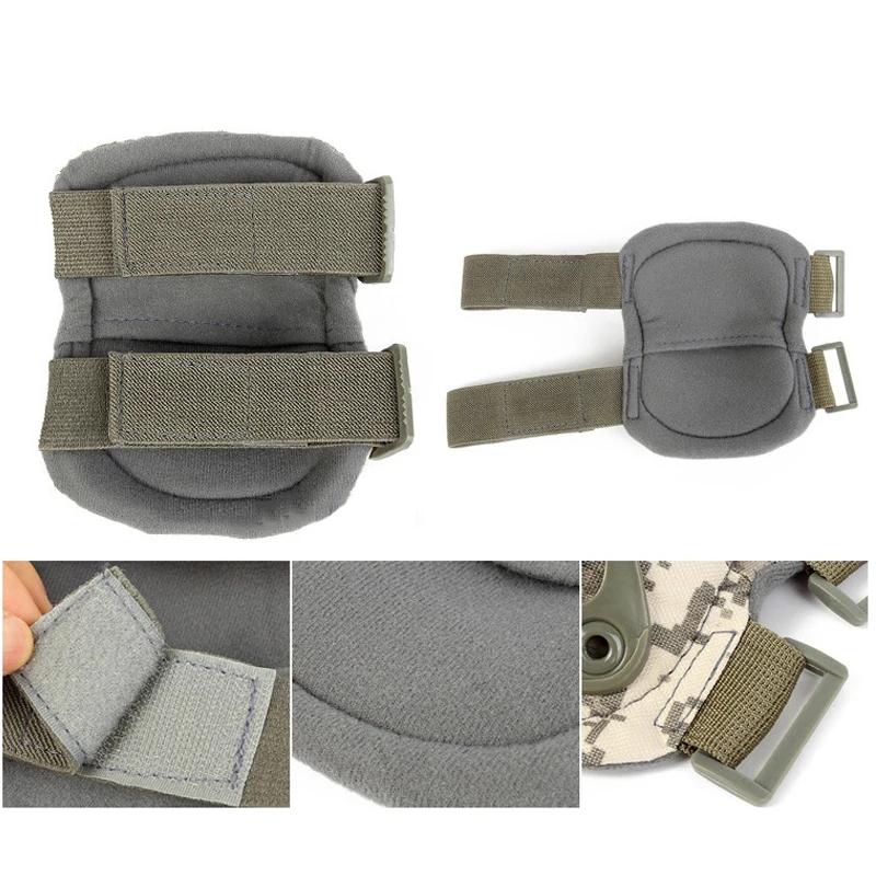 Conjunto de coderas y rodilleras de protección táctica militar, conjunto de seguridad deportiva, almohadillas de tiro para caza al aire libre,