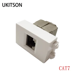 RJ45 CAT 7 Socket Module 23x36mm Insert CAT7 Internet Plug LAN Slot Shield CAT.7 Slot Module For 10G Network Plug