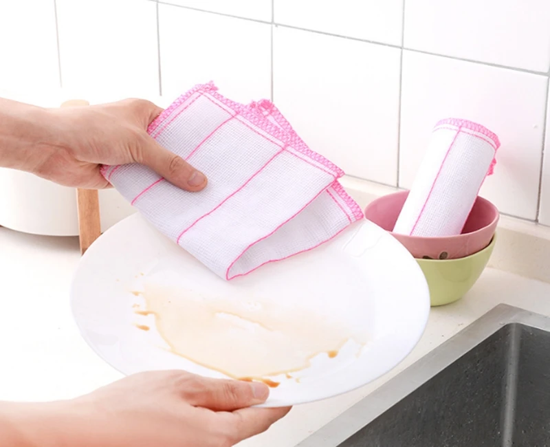 5pcs/lot 28*28cm 5 layeres Washing Cloths Dishcloths Rags Towel Bamboo Fiber Home Car Cleaning Kitchen Dish bowl