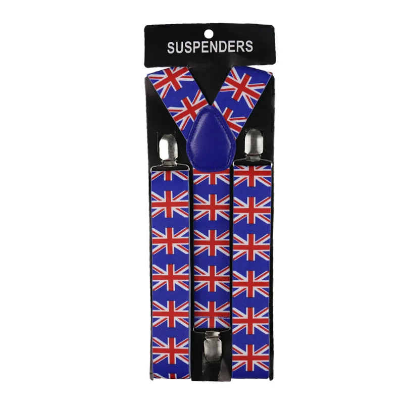 British Flag Print 3.5cm Wide Suspender Shirt Suspenders   Adjustable Y-Shape Braces Trousers Skirt Suspenders For Men Women