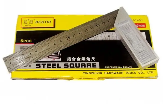 

BESTIR taiwan high quality stainless steel 200mm steel square measuring tools NO.01451 freeshipping