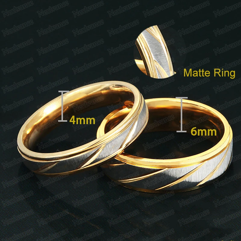 Nextvance Stainless Steel Couple Rings Matte Brushed Solid Ring For Lover Engagement Wedding Jewelry Anel