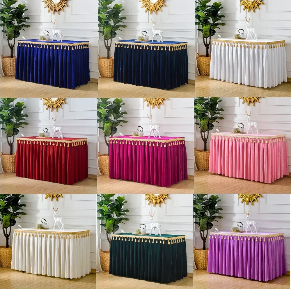 

Flannel Rectangular Tablecloth Table Skirt Soft Velvet Fabric Table Skirting For Table Cloth Table Cover Decoration