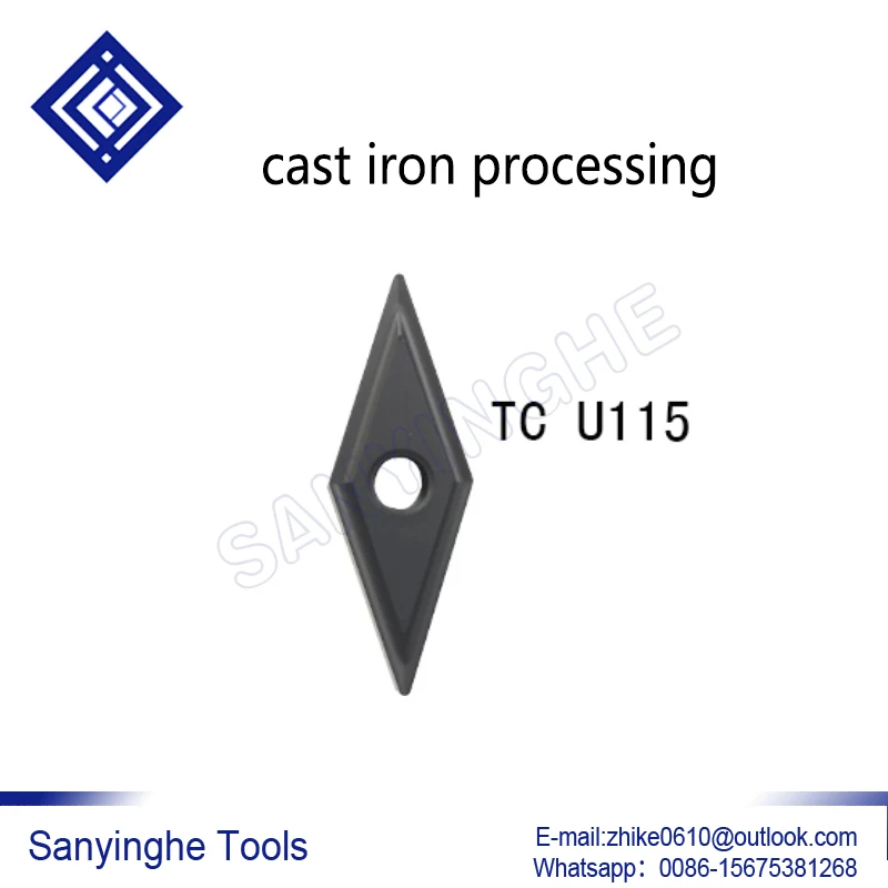 10pcs/lots  VNMG160404-GM U115 VNMG160404-TC U115 cnc carbide turning inserts for cast iron