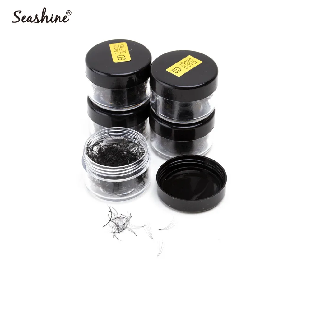 Seashine 8-18mm Volume Fans Lashes Loose Volume Lash Short Stem Jar Lashes 500/1000Fans Premade Fans Lash Extension Eyelashes