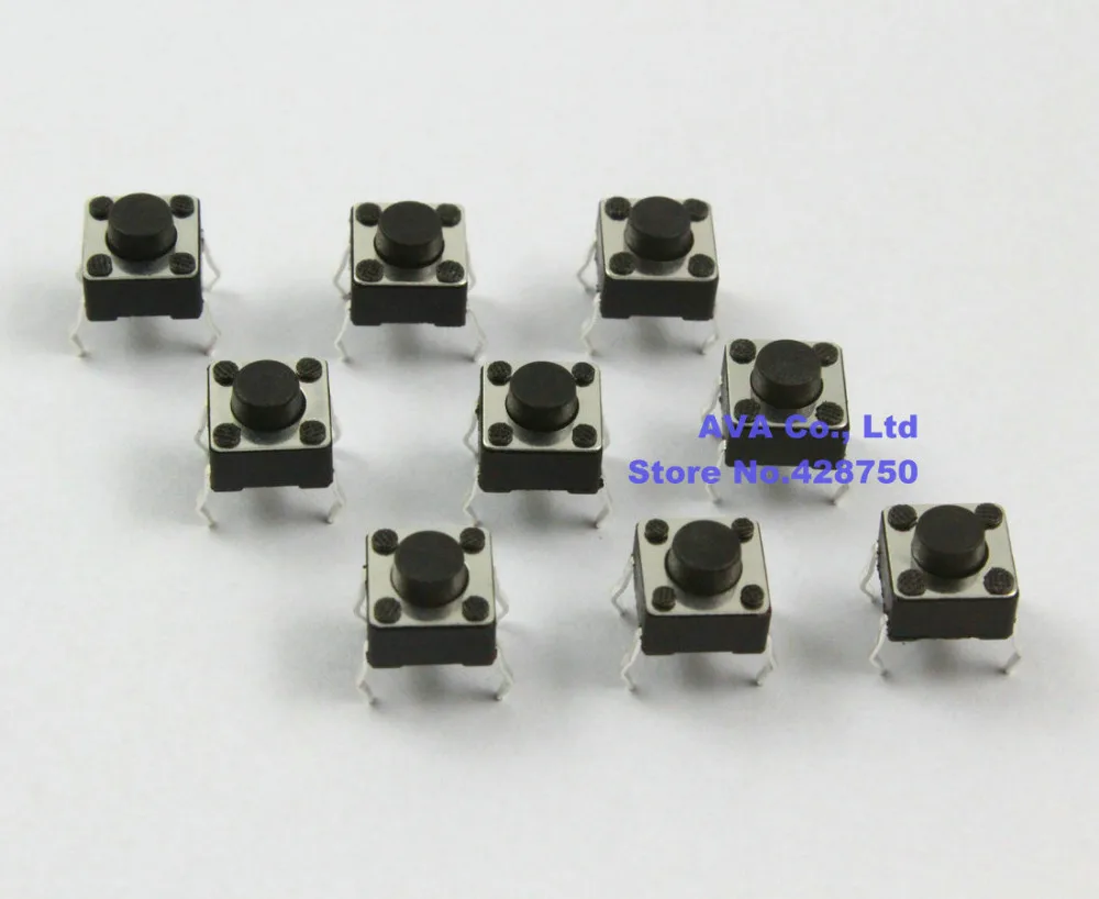 200 Pieces 6x6x5mm Tactile Push Button Switch Microswitch Tact Switch 4Pin