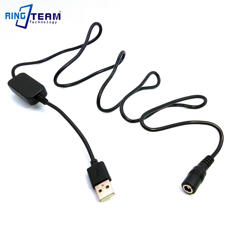 

USB Power Cable Female 5.5mm Connector with 8V Regulator for Camera Battery DC Coupler LP-E6 DR-E6 / AC-PW20 NP-FW50 / BLN1 ...