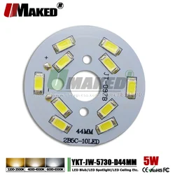 UMAKED 5W 44mm LED PCB Light board Installed SMD5730 LED Chips Aluminum Lamp plate Warm/Natural/White for Bulb Ceilig lights DIY