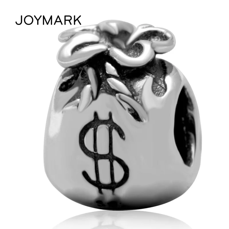 JOYMARK Dollars Purse Retro Tone Authentic 925 Sterling Silver Beads For DIY European Charm Bracelets Necklaces Jewelry SAPB3156