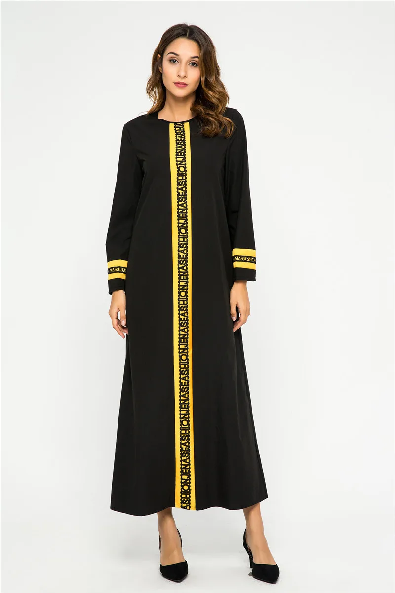 

Muslim Women Dubai Abaya Black Robe Long Sleeve Cardigan Muslim Fashion Dresses