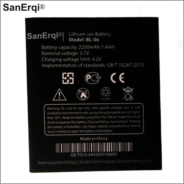 

SanErqi BL-06 BL06 BL 06 Mobile Phone Li-ion Battery For THL T6 T6S Pro T6C High Capacity 2250mAh Replacement Batteries