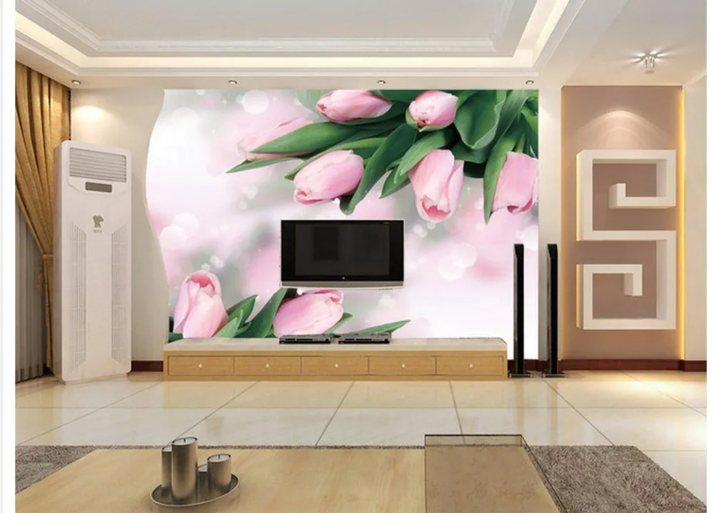 

classic wallpaper for walls bathroom 3d wallpaper Pink tulips wallpaper 3d flower photo wall murals wallpaper