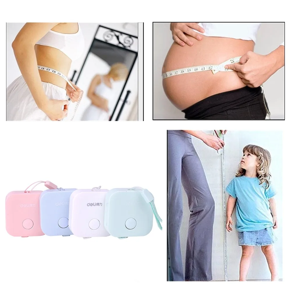 1.5M Mini Measuring Tape Dual Side Measure Retractable Metric Belt Colorful Portable Ruler Centimeter Inch Children Height Ruler