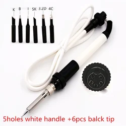 SZBFT 50W White Soldering Iron Handle for HAKKO 907/ESD 907 936 937 928 926 Soldering Station with soldering tip