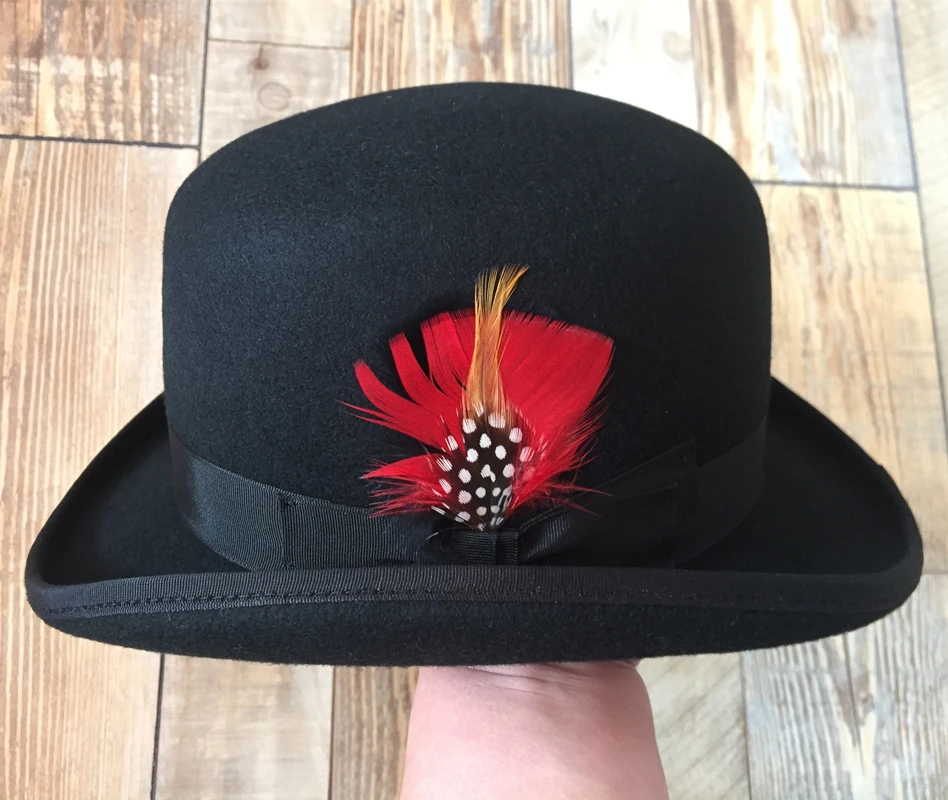 Derby Hat/ Men\'s Wool Vintage Traditional Bowler Felt Hat / Cabaret Chaplin Sherlock Watson Hat