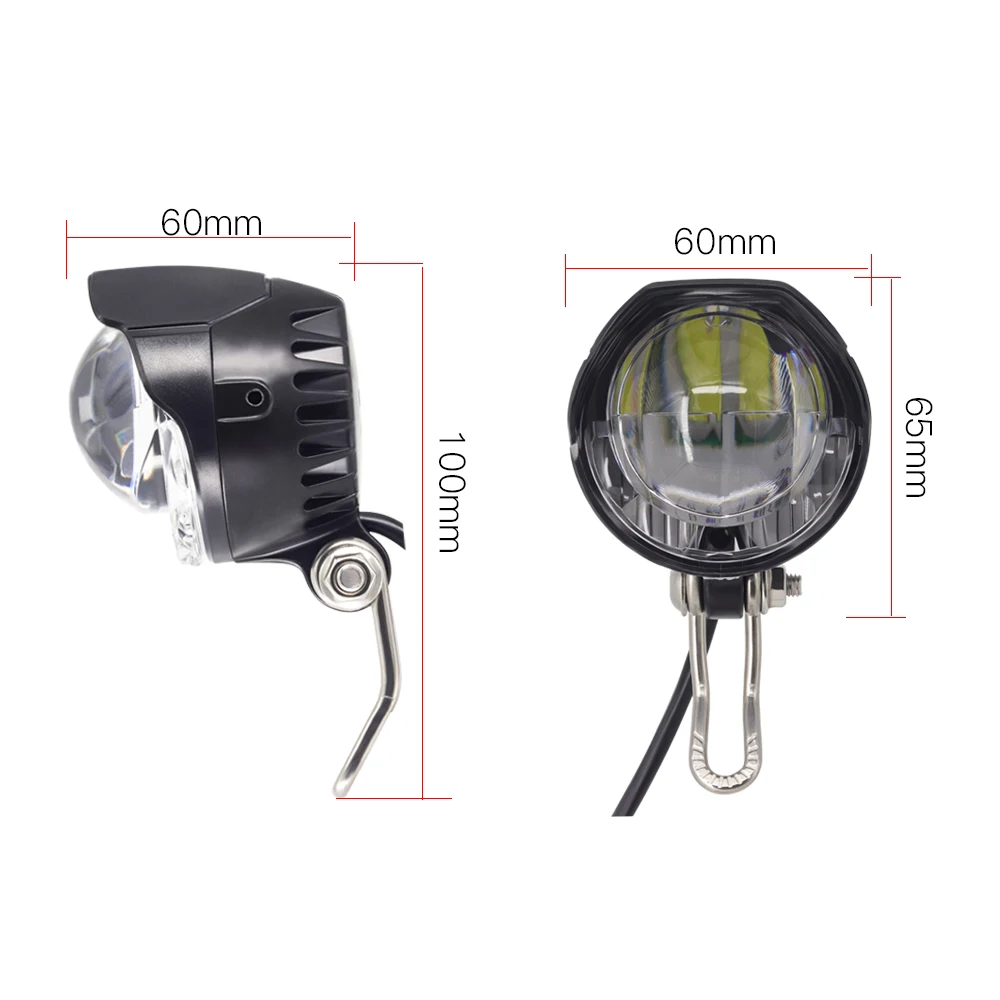 Onature e-bike light headlight 85 lux input DC 12V 36V 48V ebike lamp install handlebar LED electric bicycle light with horn