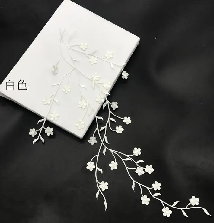 1 Stück Spitze Patch DIY Gold Silber Pflaumen blüte Stickerei Blumen applikation Stoff Aufkleber Kleidung Hochzeits dekoration ironisch – Detail 36