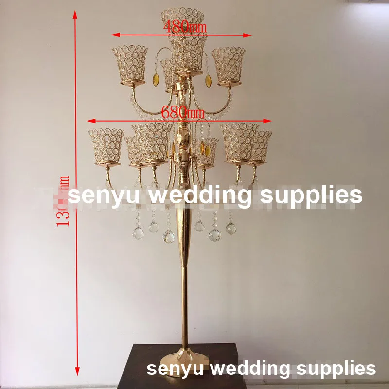 

4pcs)crystal candlestick large candle holders Wedding Candelabra Table Centerpieces Road Lead for wedding stage senyu46