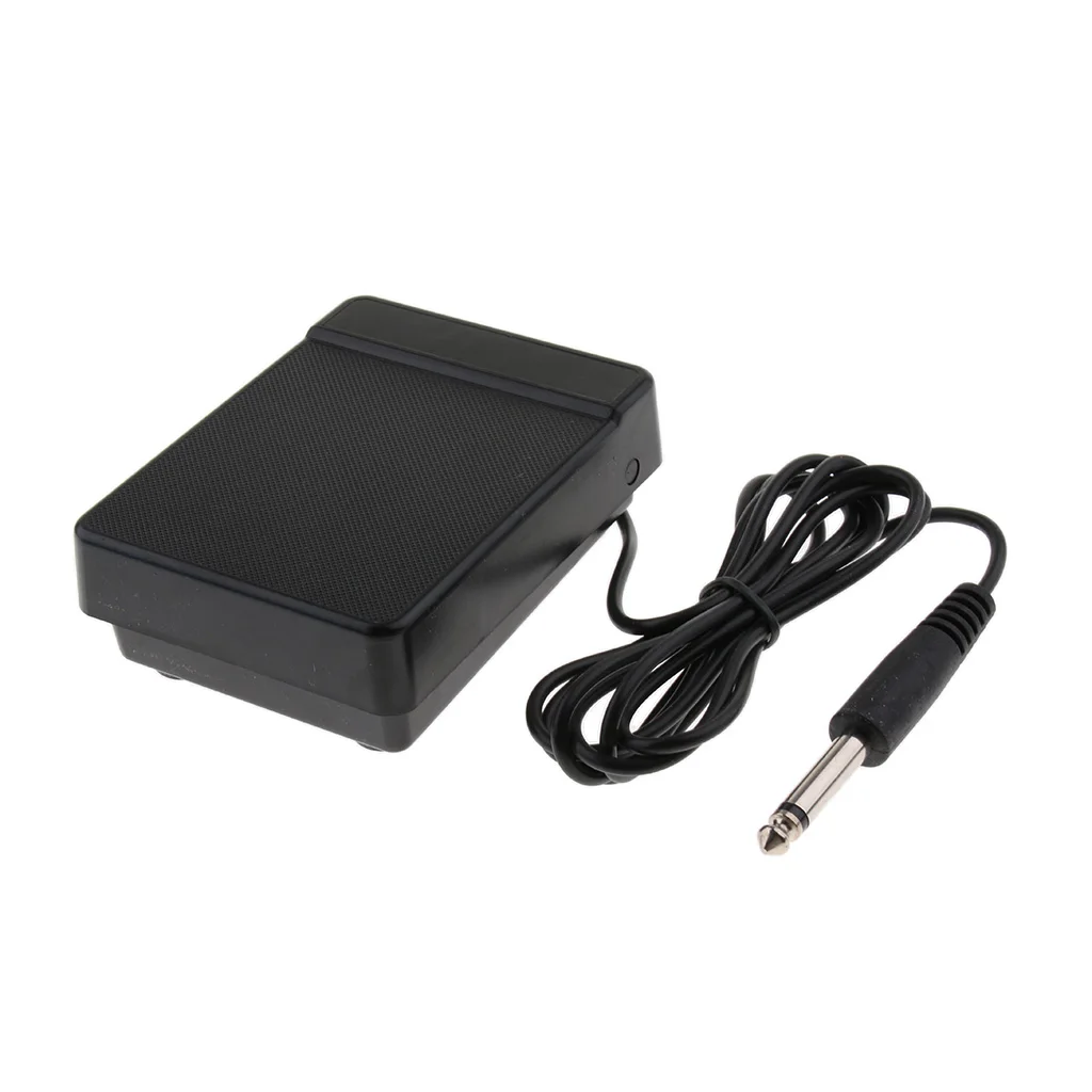 Durable Black 6.35mm Jack Sustain Pedal Low Noise Non-slip Base for 61key 88key Electronic Piano Keyboards Musical Accessory