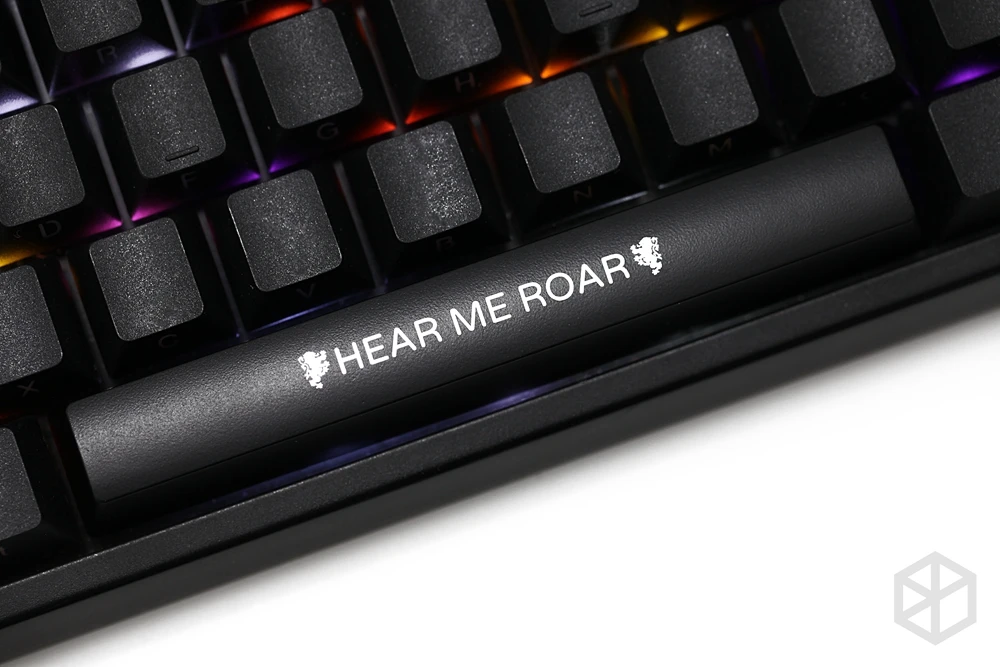 Novelty Shine Through spacebar Keycaps ABS Etched, black red custom mechanical keyboards light got houses mottos