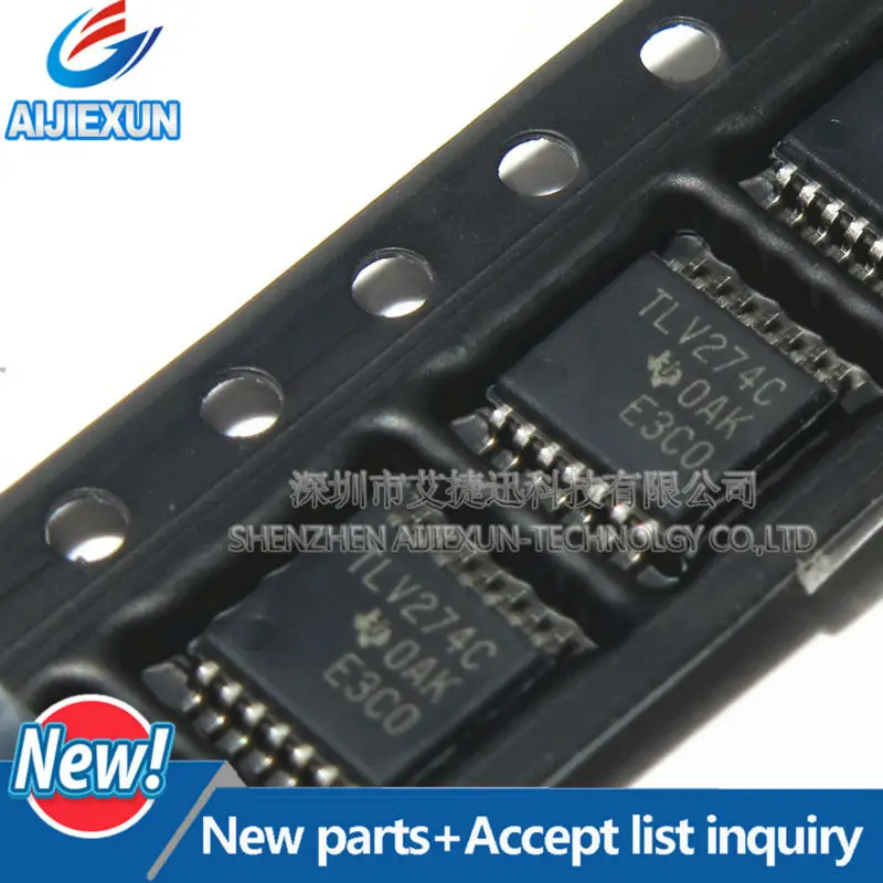 10Pcs TLV274CPWR TLV274C TSSOP14 FAMILY OF 550-A/Ch 3-MHz RAIL-TO-RAIL OUTPUT OPERATIONAL AMPLIFIERS 100% New and original