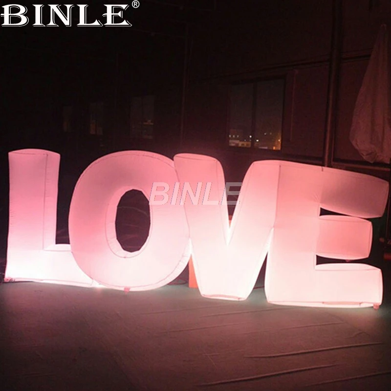 Hot!16 colors LED lighting giant inflatable love letters alphabet advertising inflatable numbers for wedding party decoration