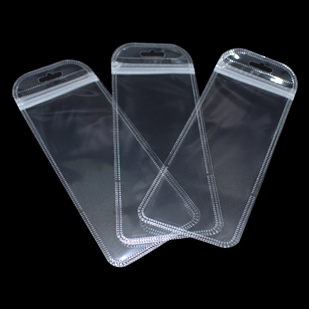 

200Pcs/lot 8.5*18.5cm Plastic Transparent Grocery Storage Zip Lock Packaging Bag with Hang Hole Self Seal Zipper Packing Bag