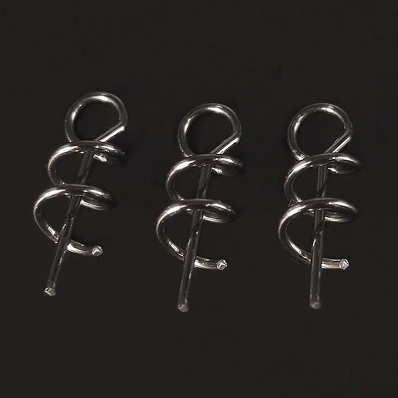 OUTKIT 50Pcs Spring Lock Pins Stainless Steel Soft Bait Lure Spring Lock Pin Crank Hook Connector Fixed Latch Fishing Tackles