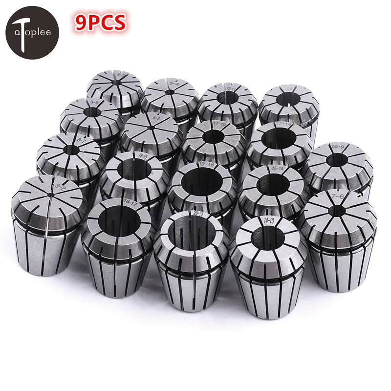 

9PCS/set ER32 Precision Spring Collet Set 4/6/8/10/12/14/16/18/20mm CNC Milling Drilling Tapping Processing Clamping Tools