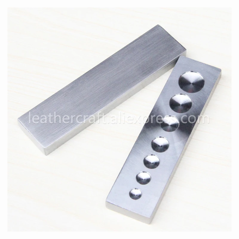 1 stück Edelstahl 7 in Einen Unteren Platte Poppers Druckknopf Nieten Setter Punch Sterben Basis Leder Handwerk DIY hand Werkzeug