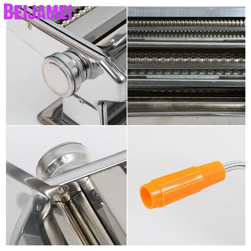 BEIJAMEI Stainless Steel Home Handle Pasta Presser Maker Household Manual Noodle Pressing Making Machine