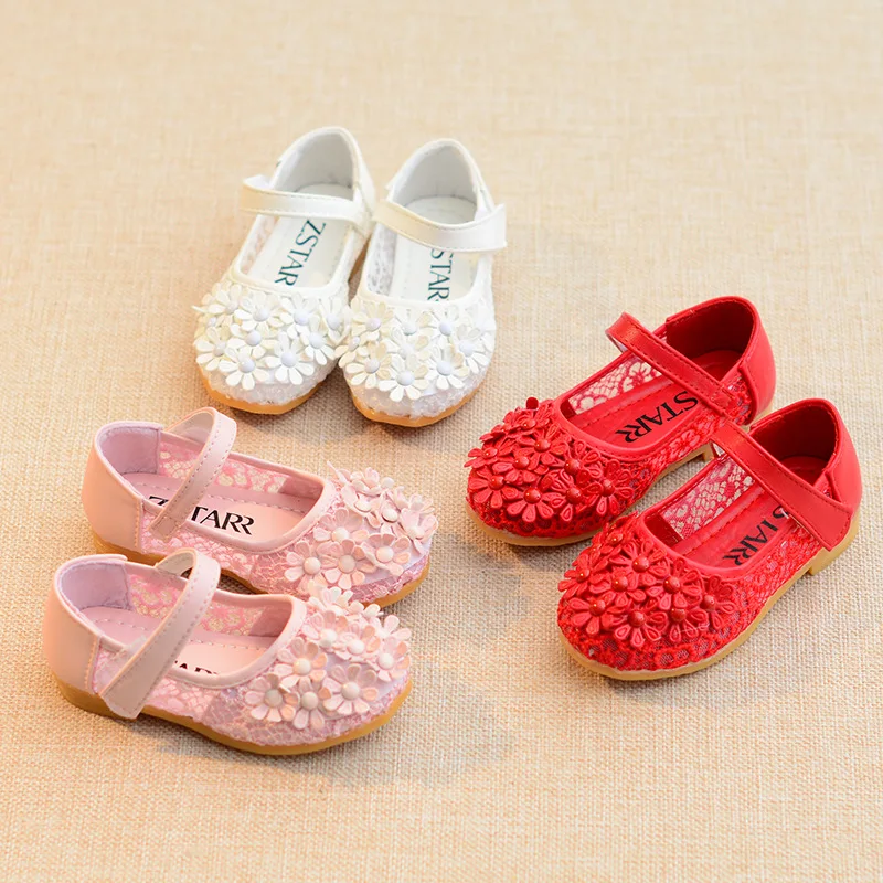 2022 neue Fashion Cut-Outs Mädchen Sandalen Prinzessin Blumen Schuhe Kinder Schuh Mädchen Sommer Kinder Spitze Sandalen Infant Schuhe rot