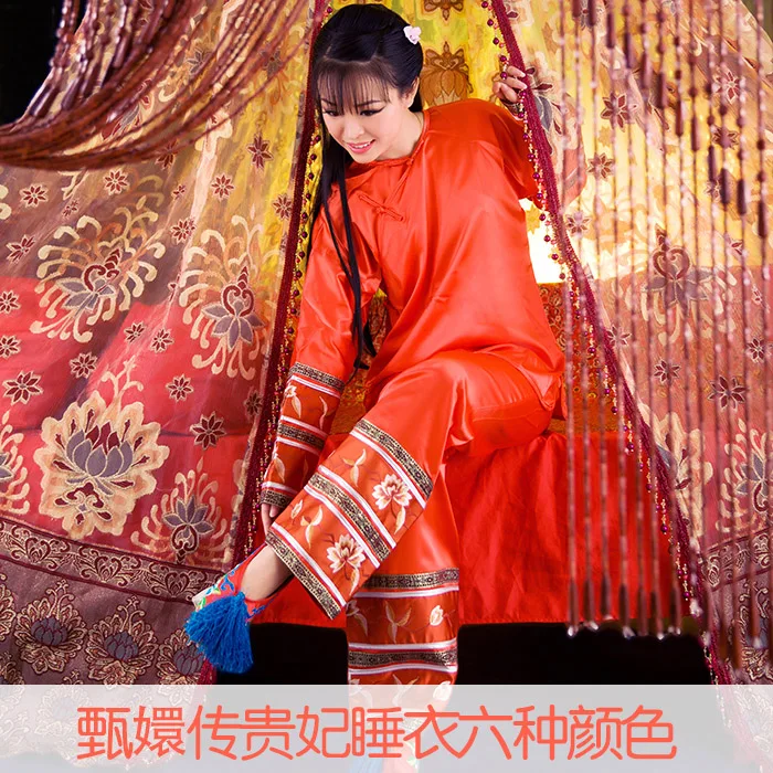 10 Colors Qing Dynasty Princess Empress Sleeping Wear Embroidery Sleeping Suits Ancient Chinese Sleeping Clothes ZhenHuan