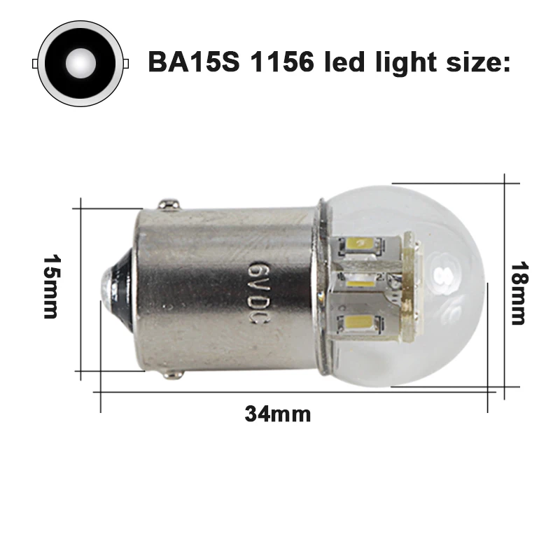 Imagem -02 - Ampolletas Led Car Light Lâmpada de Freio Traseira Auto Turn Signal Lamp Ônibus do Caminhão Ônibus P21w 1156 Ba15s 6v 12v 24v 36v 48v 15 w S25