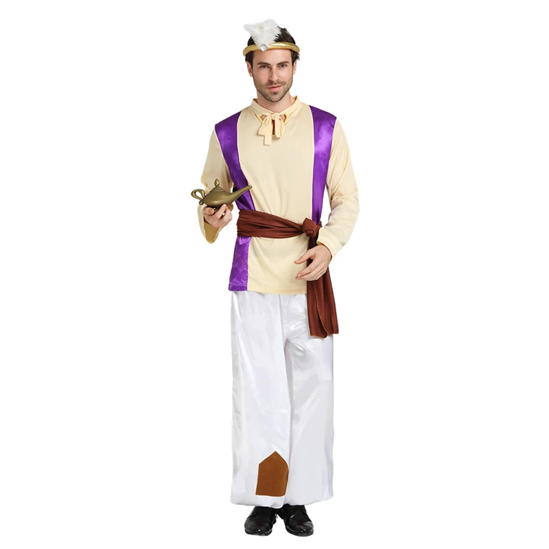 Adults Men Arabia Prince Cosplay Costume Dubai Middle East Robe Arab Women Dress for Halloween Masquerade Party Uniform