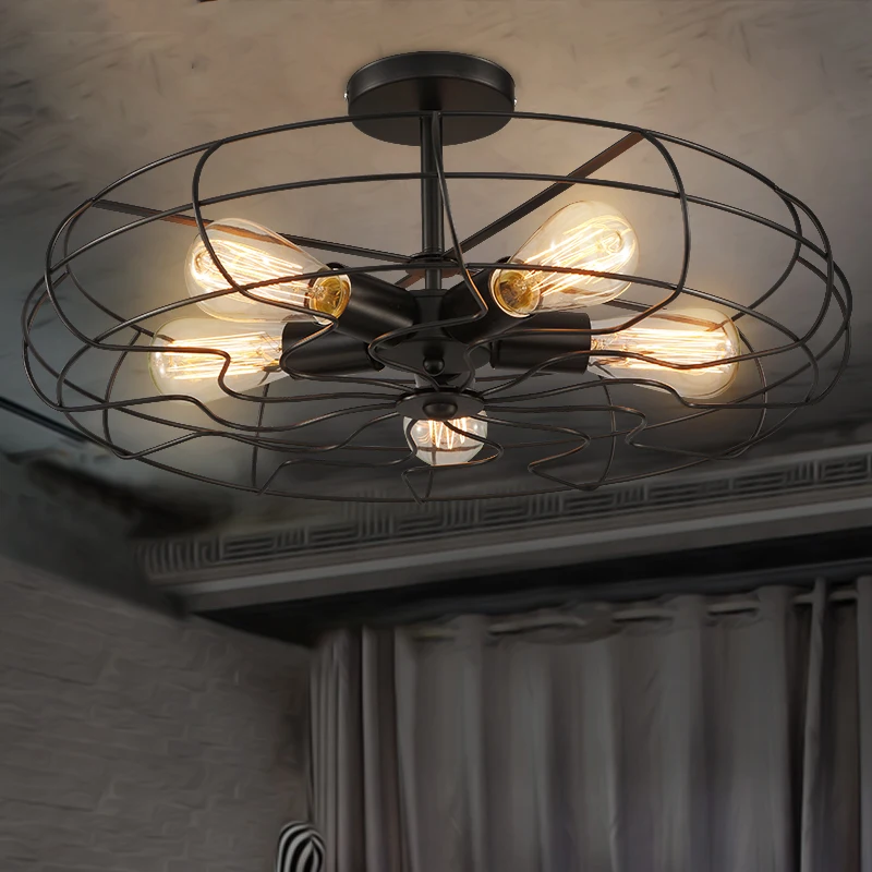 

Loft Style Restaurant Retro Ceiling Light Creative Dining Room Coffee Shop Studio Light E27 Edison Bulbs Light Free Shipping