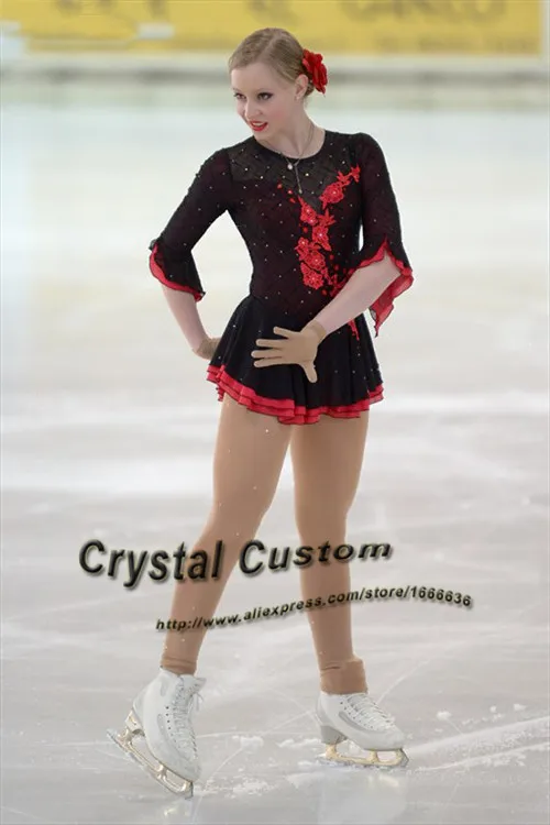 

Ice Figure Skating Dress For Kids Fashion New Brand Competition Figure Skating Dresses Crystal Custom DR3632