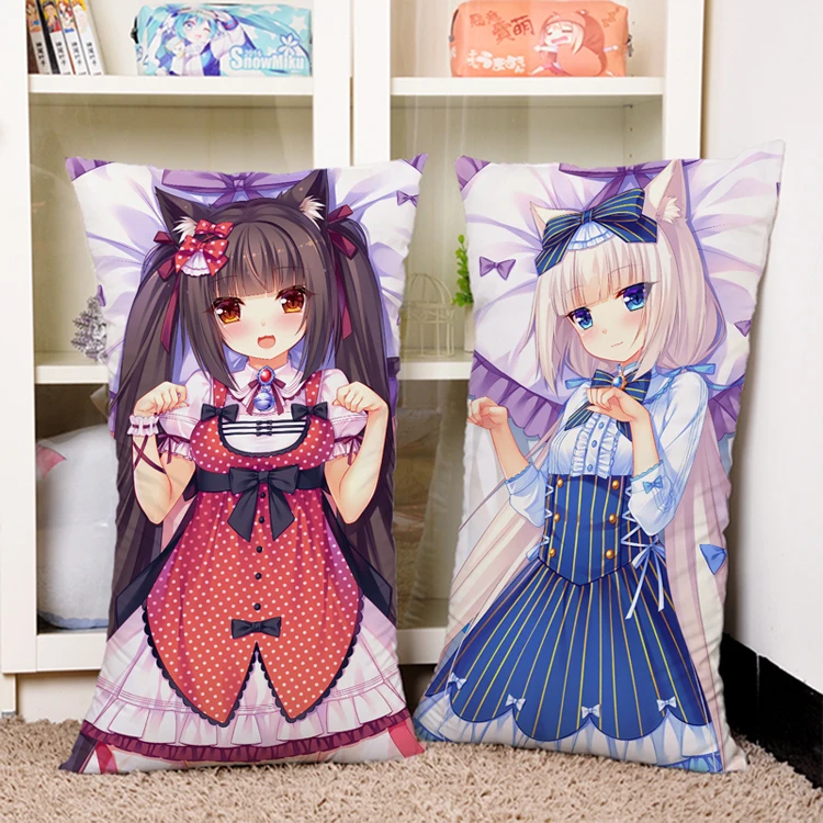 Anime Cartoon Nekopara Hugging ectangle Pillow Case Pillow Cover Pilllowcase  Cushion Gift